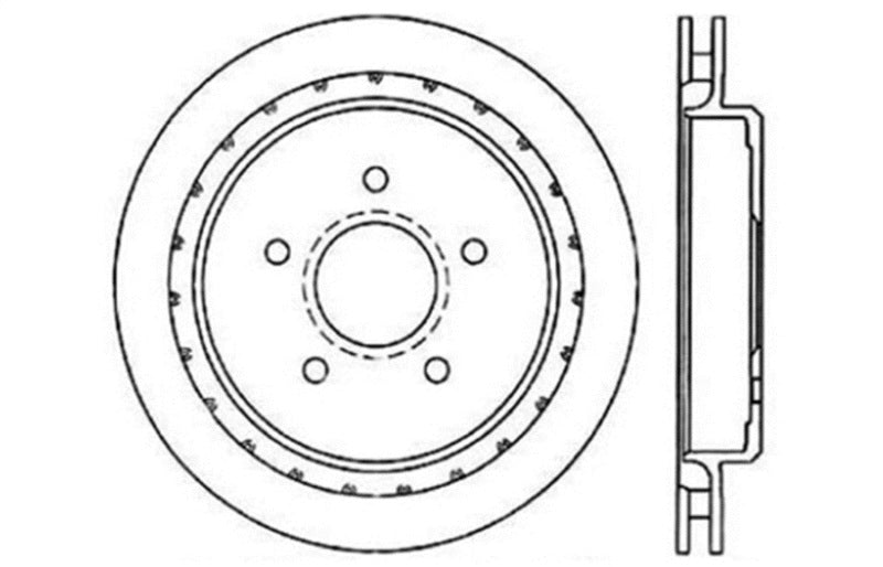 Rotor arrière gauche rainuré et percé StopTech pour Chevrolet Corvette 97-10