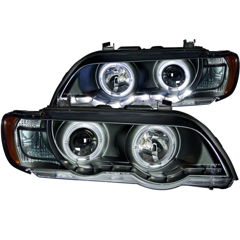 Phares de projecteur ANZO 2000-2003 BMW X5 avec halo noir