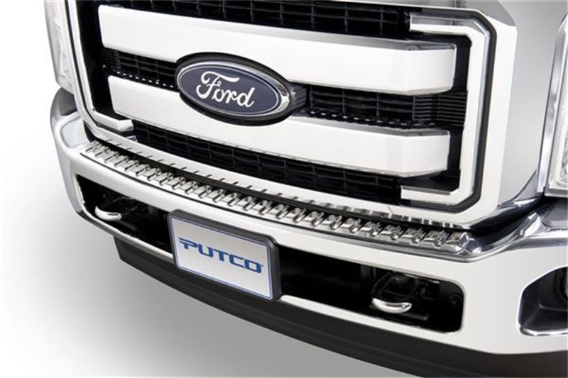 Putco 11-16 Ford SuperDuty - Couvre-pare-chocs avant Couvre-pare-chocs en acier inoxydable