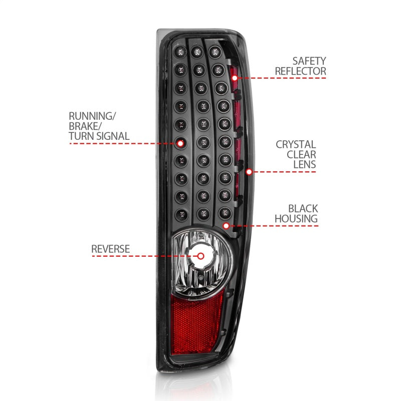 ANZO 04-10 Chevy Colorado LED Taillights G2 - Black
