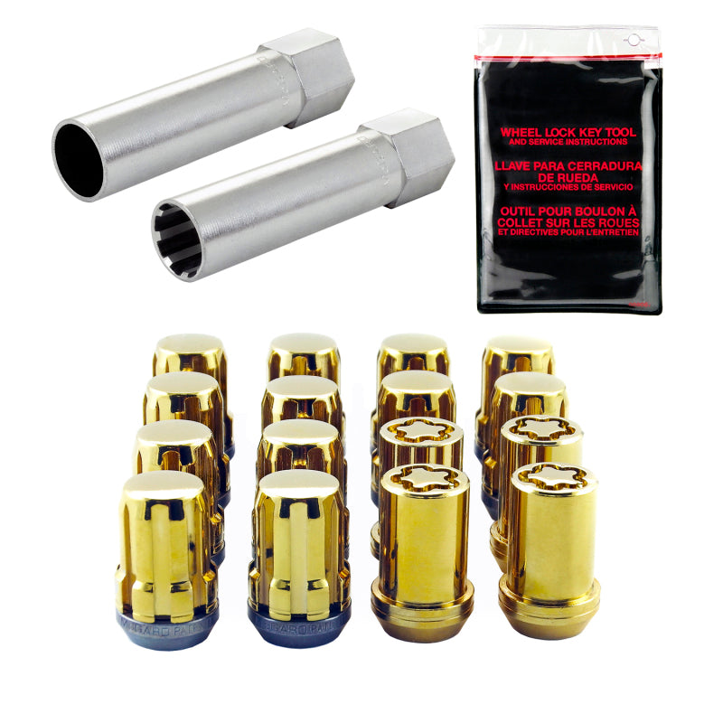 Kit d'installation McGard SplineDrive Tuner 4 ergots avec verrous et outil (cône) M12X1,5 / 13/16 Hex - Or