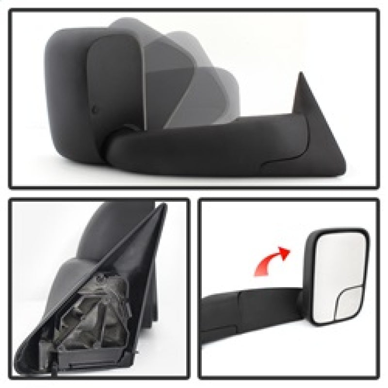 xTune Dodge Ram 94-01 Manual Extendable Manual Adjust Mirror Right MIR-DRAM94-MA-R