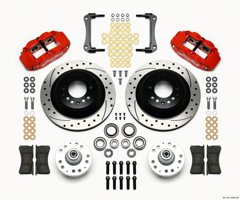 Wilwood Narrow Superlite 6R Front Hub & 1PC Rtr Kit 12.88in Drilled -Red 79-81 Camaro