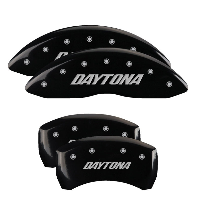 Couvre-étriers MGP 4 gravés avant et arrière Daytona finition noire argent ch