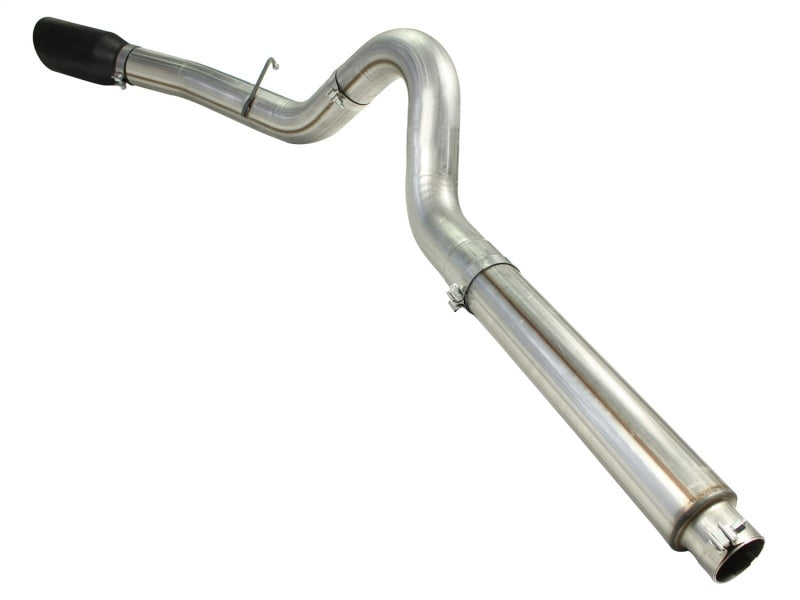 aFe MACHForce XP 5in DPF-Back Stainless Steel Exh Sys, Black tip, Ford Diesel Trucks 08-10 V8-6.4L