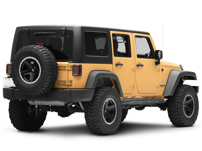 Feux arrière à LED Raxiom 07-18 Jeep Wrangler JK Axial Series - Boîtier noir (lentille fumée foncée)