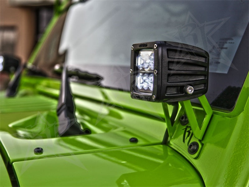 Rigid Industries Jeep JK - Kit de montage de montant A - Ensemble de supports Dually/D2
