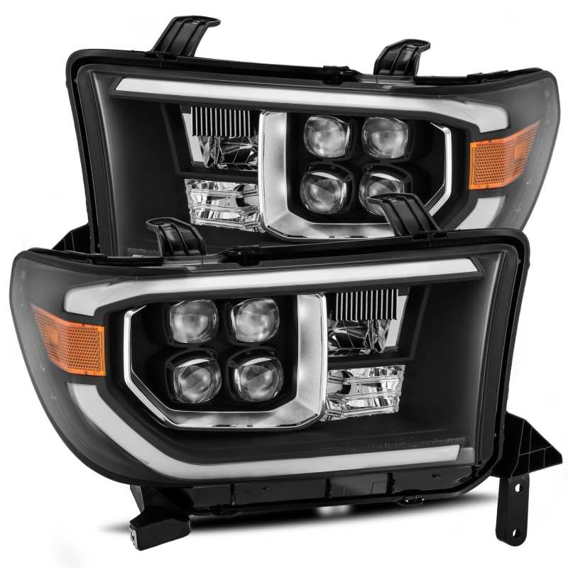 Phares à LED AlphaRex 07-13 Toyota Tundra NOVA Proj noirs avec lumière active/signal séquentiel/DRL