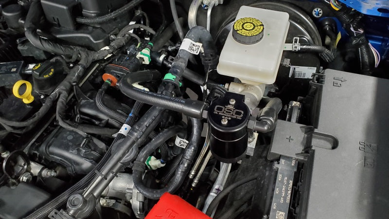 J&L 2021.5-2024 Ford Bronco 2.3L EcoBoost Oil Separator 3.0 Passenger Side - Black Anodized