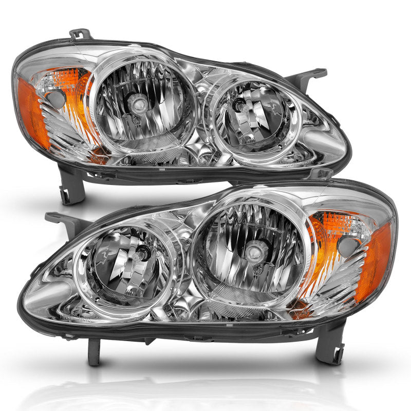 Phare avant en cristal ANZO 2005-2008 Toyota Corolla Chrome Ambre