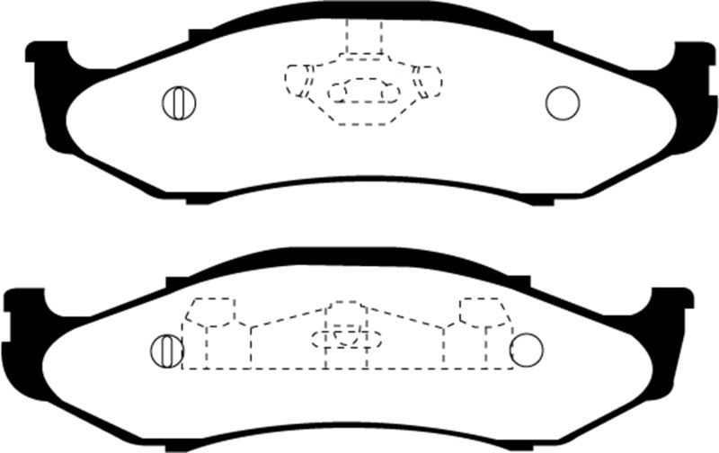 Plaquettes de frein avant EBC Yellowstuff pour Jeep Cherokee 2.5 97-99 à rotors hauts de 82 mm