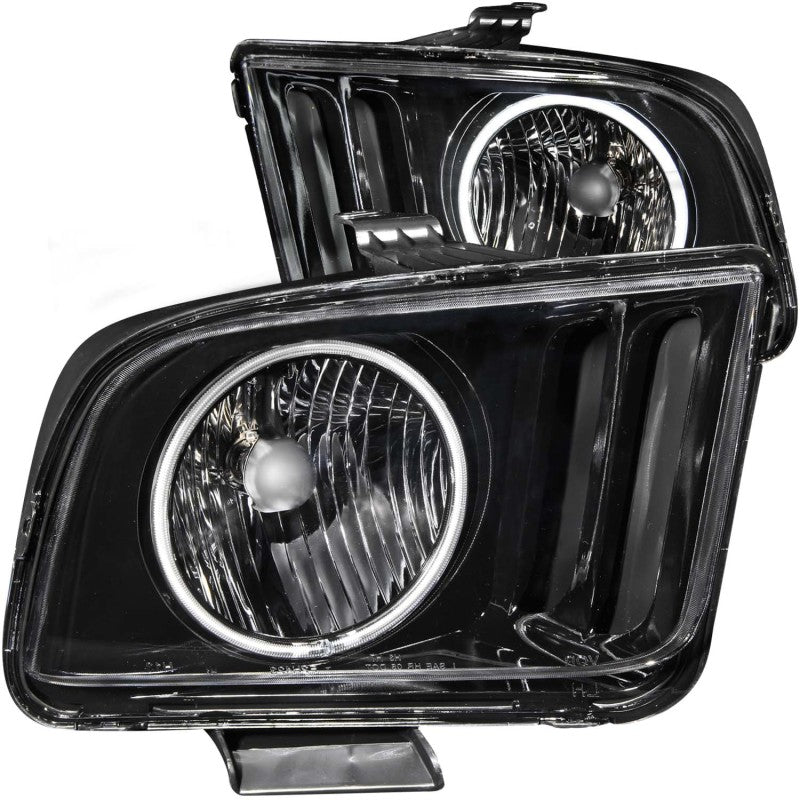Phares en cristal ANZO 2005-2009 Ford Mustang avec halo noir (CCFL)
