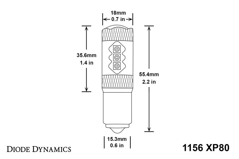 Ampoule LED Diode Dynamics 1156 XP80 - Rouge (paire)