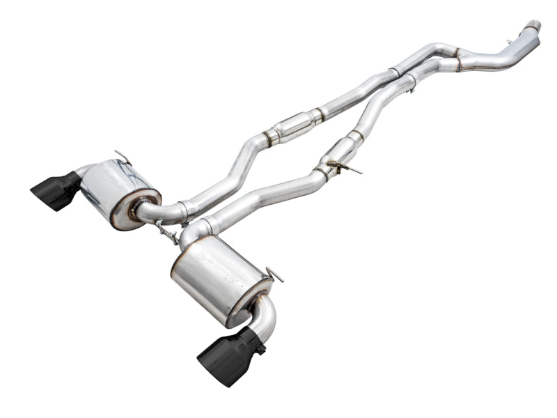 Échappement AWE 2020 Toyota Supra A90 Resonated Touring Edition - Embouts noirs diamantés de 5 pouces