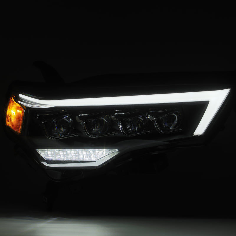 Phares de projecteur à LED AlphaRex 14-20 Toyota 4Runner NOVA de style planche chromé avec lumière d'activation