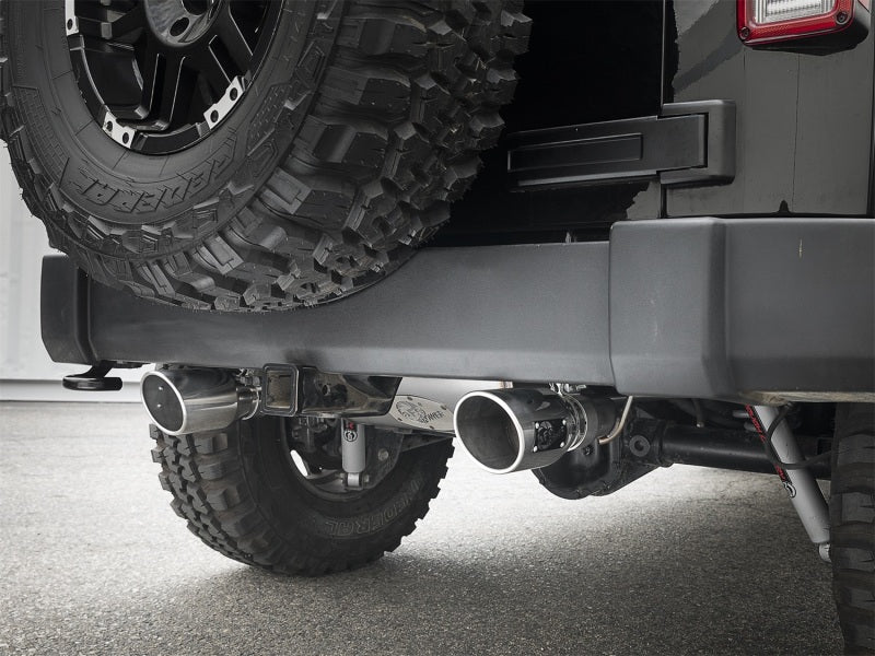 Échappement arrière aFe Rebel Series 2,5 pouces 409 SS avec embouts polis 07+ Jeep Wrangler (JK) V6 3,6 L/3,8 L