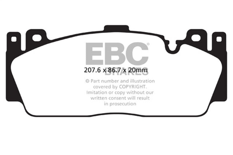 Plaquettes de frein avant EBC 12+ pour BMW M5 4.4 Twin Turbo (F10) Yellowstuff