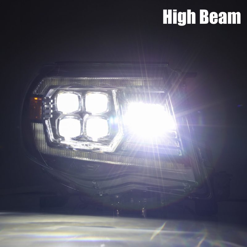Phares de projecteur à LED AlphaRex 05-11 Toyota Tacoma NOVA style planche noir avec lumière d'activation/DRL
