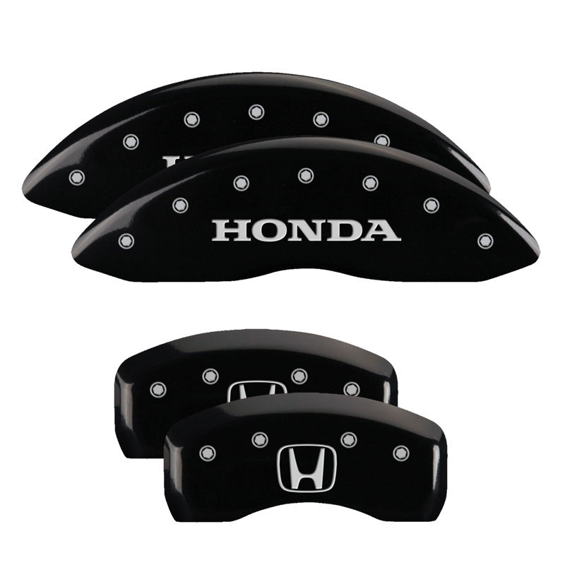 Ensemble avant MGP 2 couvre-étriers gravés avant Honda finition noire argent ch