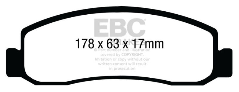 Plaquettes de frein avant extra-robustes EBC 11 pour Ford F250 (avec Super Duty) 6.2 (2WD)