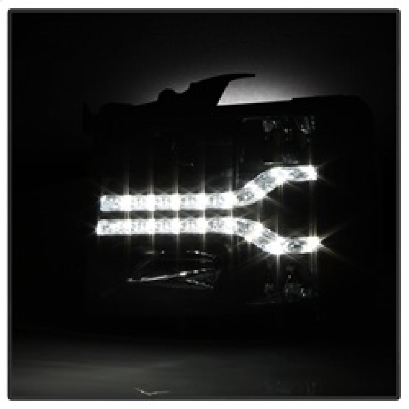 Phares de projecteur Spyder Chevy Silverado 1500 07-13 V2 - LED DRL - Noir PRO-YD-CS07V2-DRL-BK
