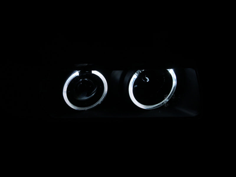ANZO 1992-1998 BMW Série 3 E36 Phares de projecteur avec halo noir G2 1 pièce