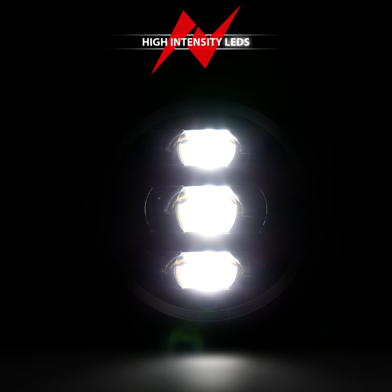 Phares de projecteur à LED ANZO 16-18 Chevrolet Silverado 1500 avec interrupteur de style planche chromé avec ambre