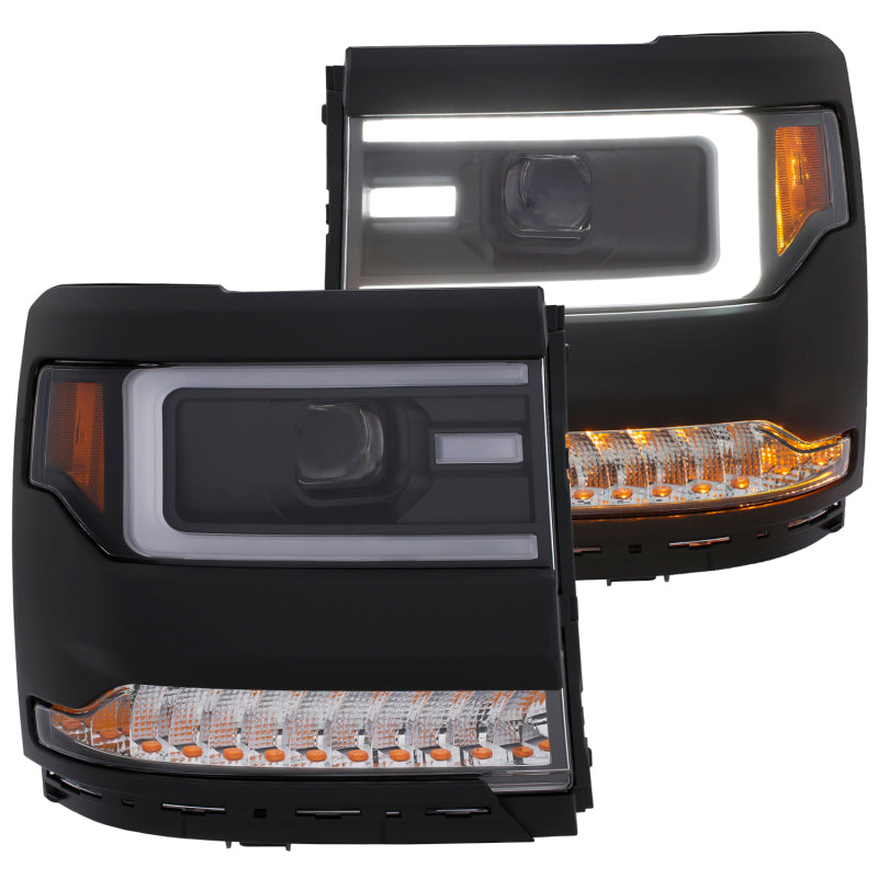 ANZO 16-17 Chevy Silverado 1500 Prjctr. Phare style planche avec ambre (fonctionne uniquement avec camion équipé HID)