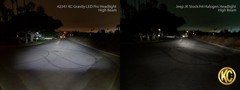 Phare de rechange KC HiLiTES 07-18 Jeep JK 7 pouces Gravity LED Pro approuvé DOT (simple)
