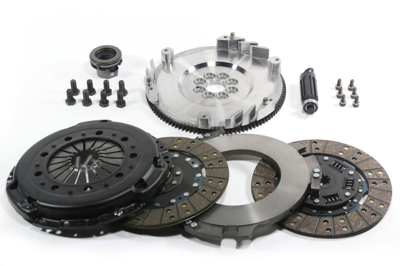 Kit d'embrayage double disque DKM Clutch BMW E46 M3 MS avec volant moteur en acier (couple de 660 pi/lb)