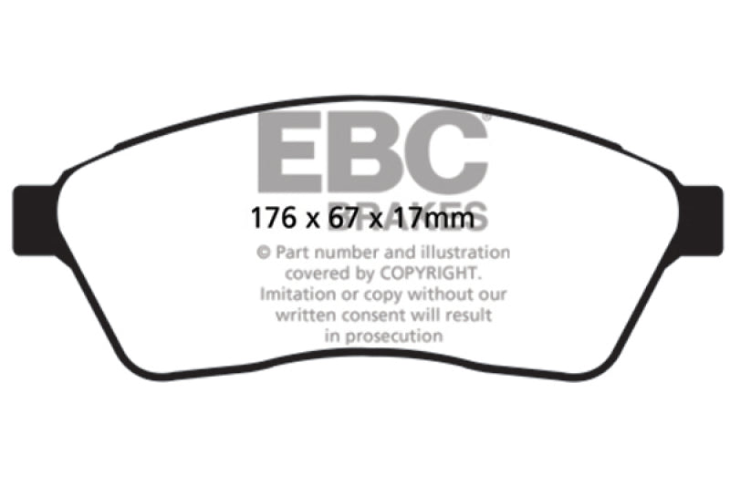 Plaquettes de frein avant EBC 10-11 Cadillac SRX 2.8 Turbo Greenstuff