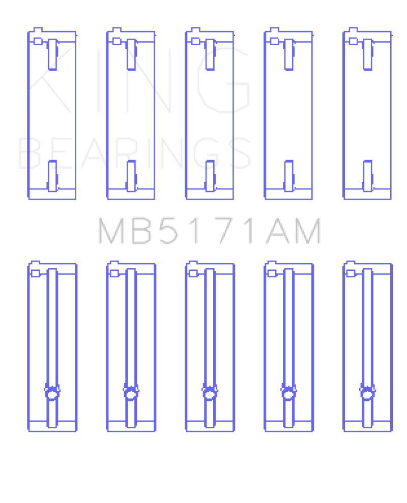 King Engine Bearings Mazda FS-DE L4/FP L4/FS L4 DOHC 16 Valve (Size +0.5) Main Bearing Set