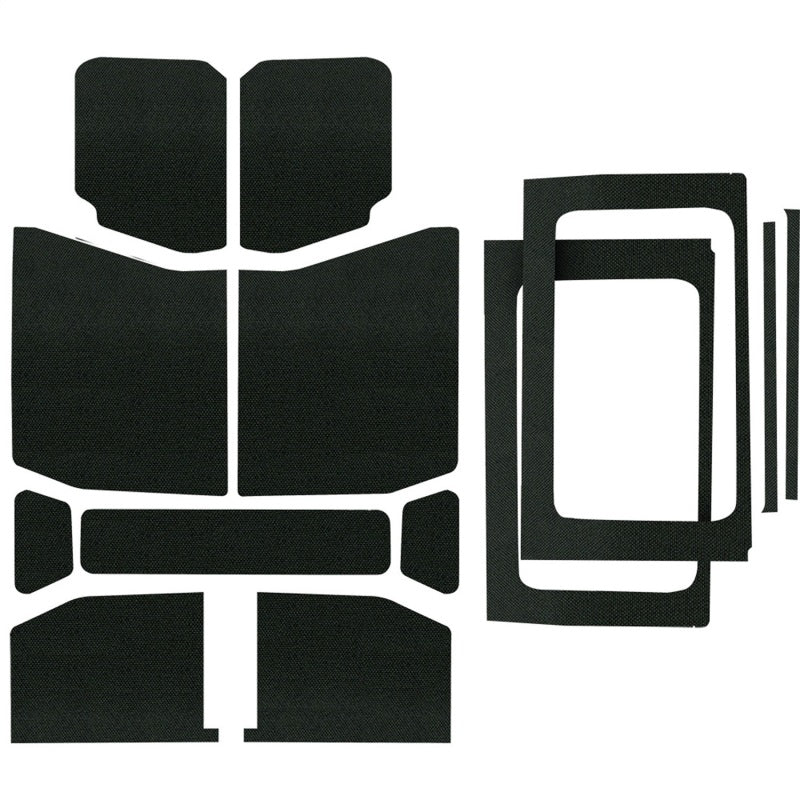 Kit de garniture de pavillon complet DEI 18-23 pour Jeep Wrangler JL 4 portes Boom Mat - 13 pièces - Noir
