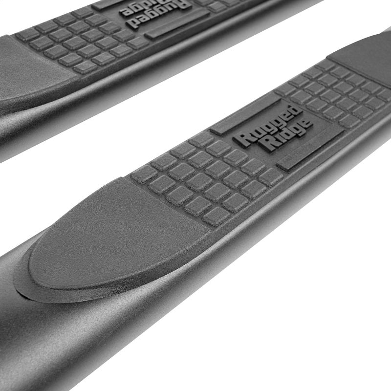 Marchepied latéral ovale Rugged Ridge 4 po à texture fine noir 2020 JT