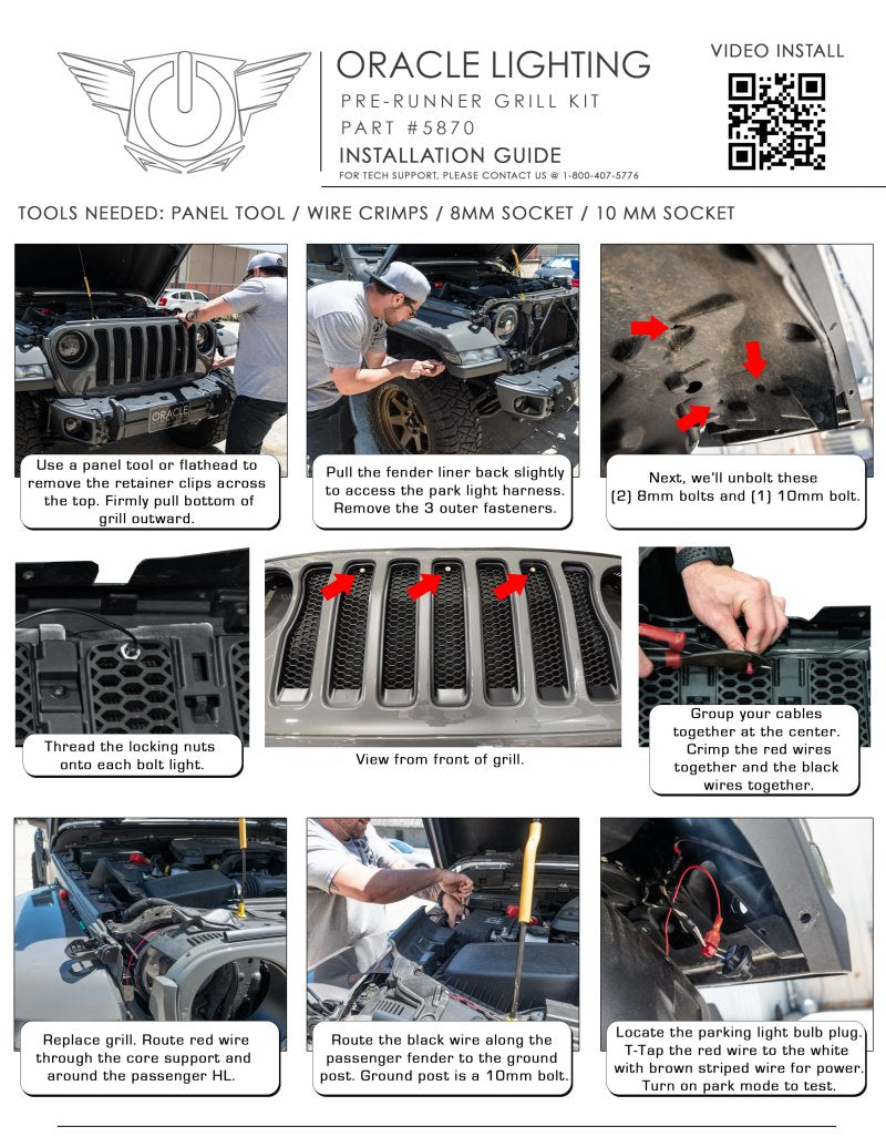 Kit de calandre à LED de style Oracle Pre-Runner pour Jeep Gladiator JT - Bleu VOIR LA GARANTIE