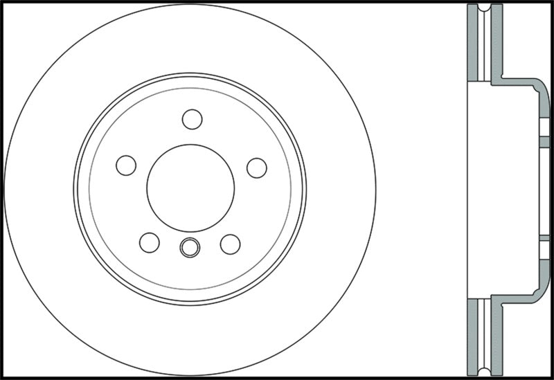 Disque de frein avant droit fendu et percé StopTech pour BMW 535i 2011-2013 / BMW 640i 2012-2016