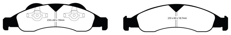 Plaquettes de frein avant EBC Greenstuff pour Ford Expedition 5.4 2WD 07-09