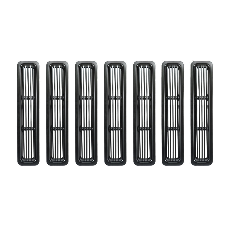 Inserts de calandre en billettes Rugged Ridge noirs pour Jeep Wrangler 97-06
