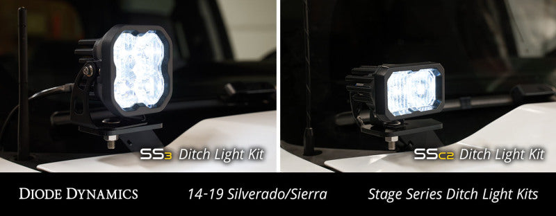 Kit de feux de fossé à LED Diode Dynamics 14-19 Silverado/Sierra SS3 Sport - Combo blanc