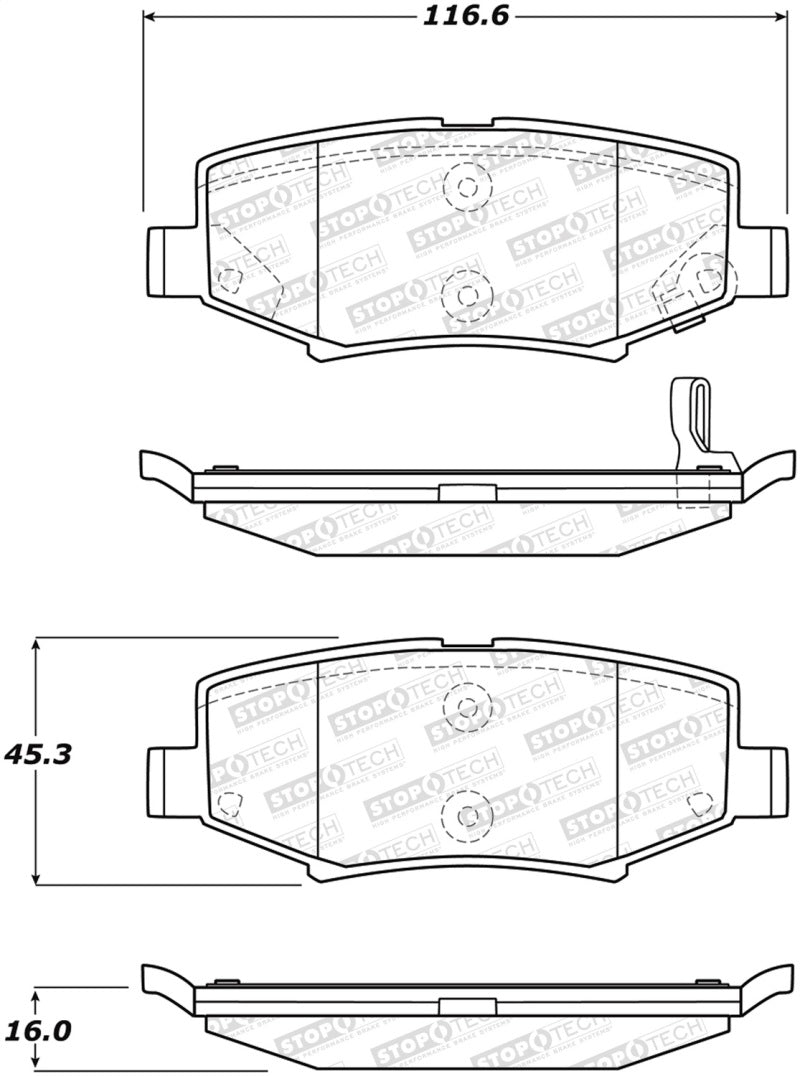 Plaquettes de frein arrière StopTech Street Touring 07-17 Jeep Wrangler