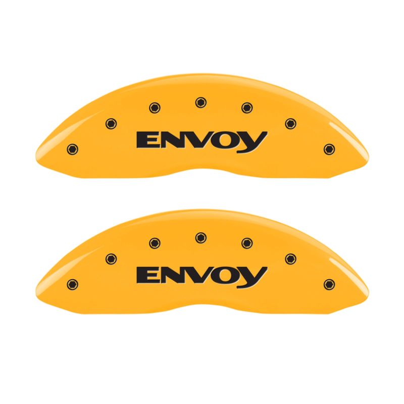 Couvre-étriers MGP 4 gravés avant et arrière Envoy finition jaune noir Char 2009 GMC Envoy