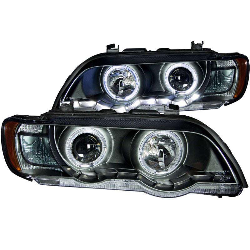 Phares de projecteur ANZO 2000-2003 BMW X5 avec halo noir