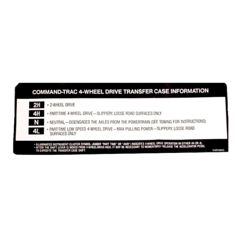 Autocollant pare-soleil pour boîte de transfert Omix, modèles Jeep 94-98