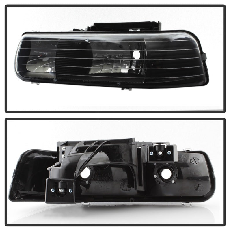 xTune Chevy Tahoe 00-06 Amber Crystal Headlights Black HD-JH-CSIL99-BK