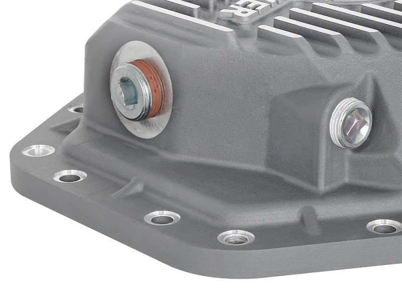 Couvercle de différentiel arrière aFe Power Street Ser brut avec aileron Mach 2017 Ford Diesel Trucks V8-6.7L(td) Dana M275-14
