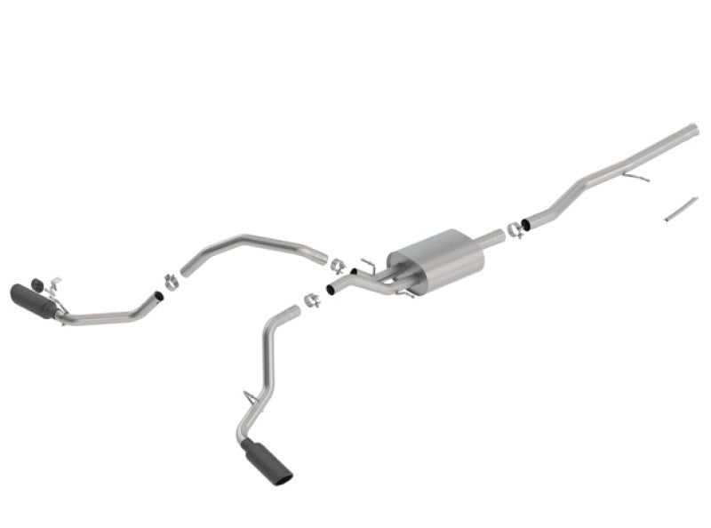 Échappement Catback Borla 14-18 Chevrolet Silverado 1500 5.3L V8 AT/MT 4DR CC ATAK avec embouts chromés noirs