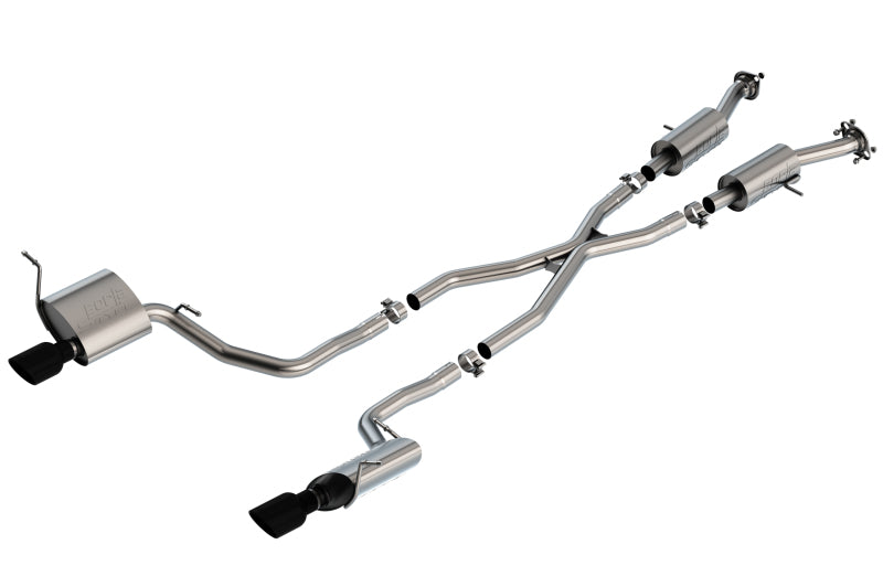 Borla 14-20 Jeep Grand Cherokee 3,6 L V6 2/4 roues motrices 2,25 po S-Type Cat-back - Chrome noir