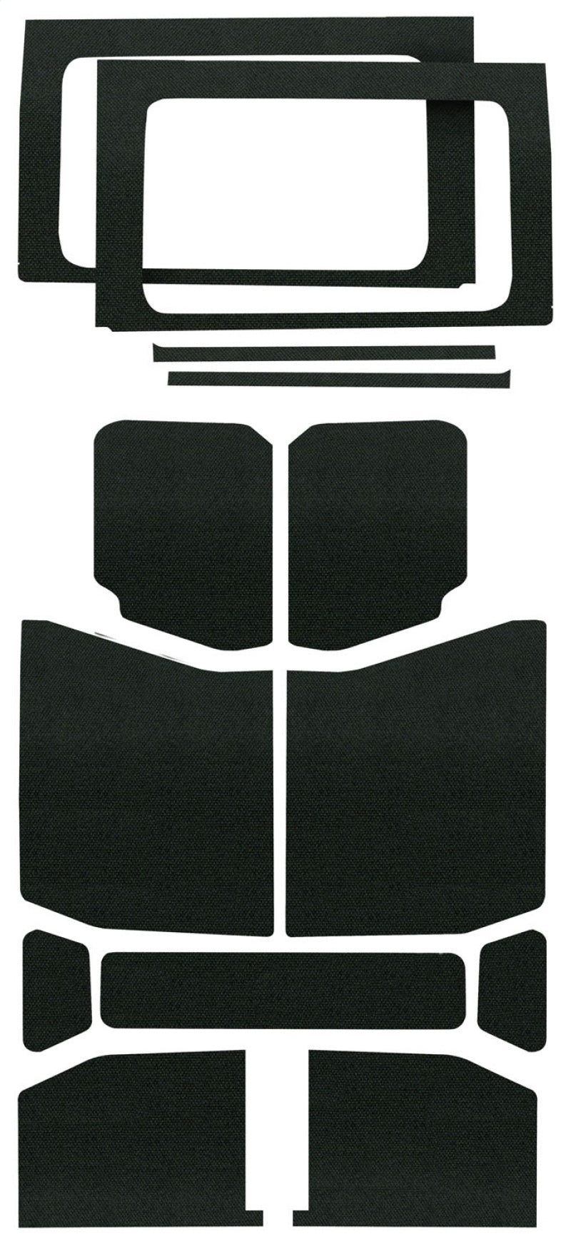 Kit de garniture de pavillon complet DEI 18-23 pour Jeep Wrangler JL 4 portes Boom Mat - 13 pièces - Noir