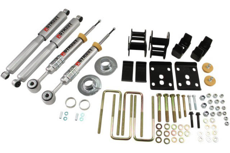 Kit d'abaissement Belltech 09-13 Ford F150 Ext Cab/Quad Cab Short Bed 2WD 2in ou 3in F/4in Rear avec amortisseurs