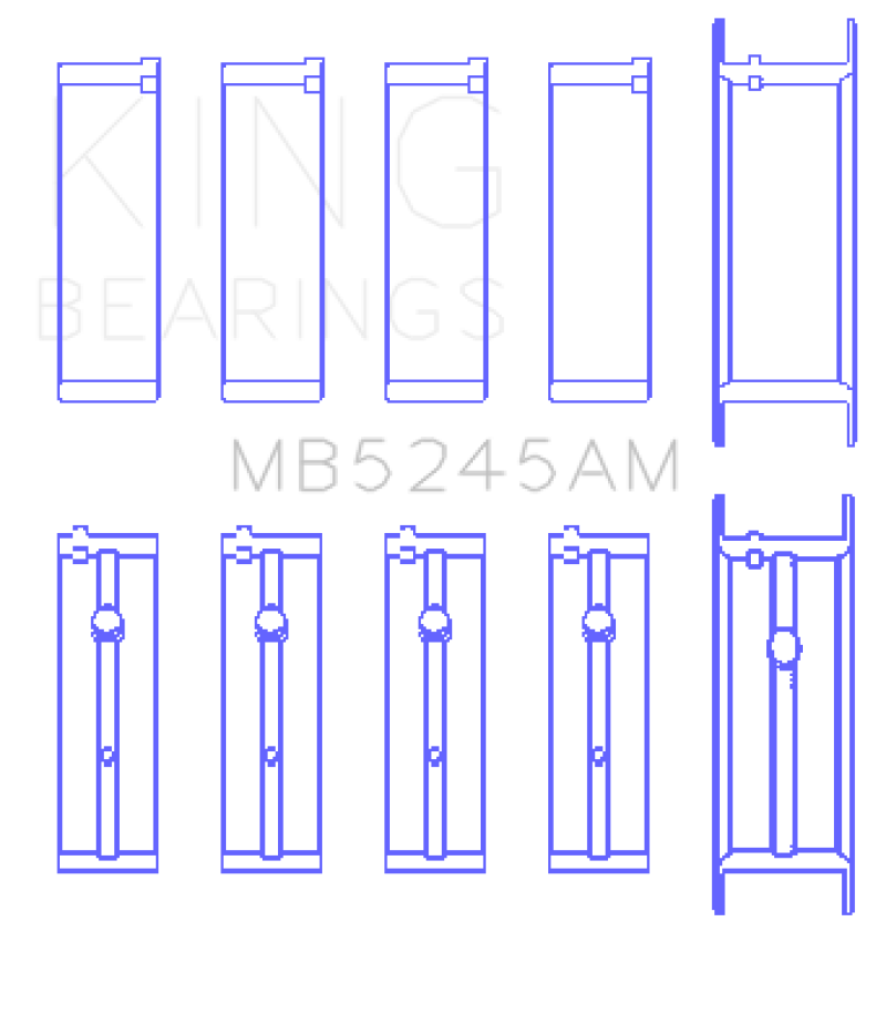 King 91-04 Nissan 146CI/2.4L KA24DE L4 / 89-97 146CI/2.4L KA24E L4 (Size +0.5) Main Bearing Set